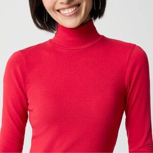 JCREW ✨ scarlet red layering T-shirt turtleneck | sz M